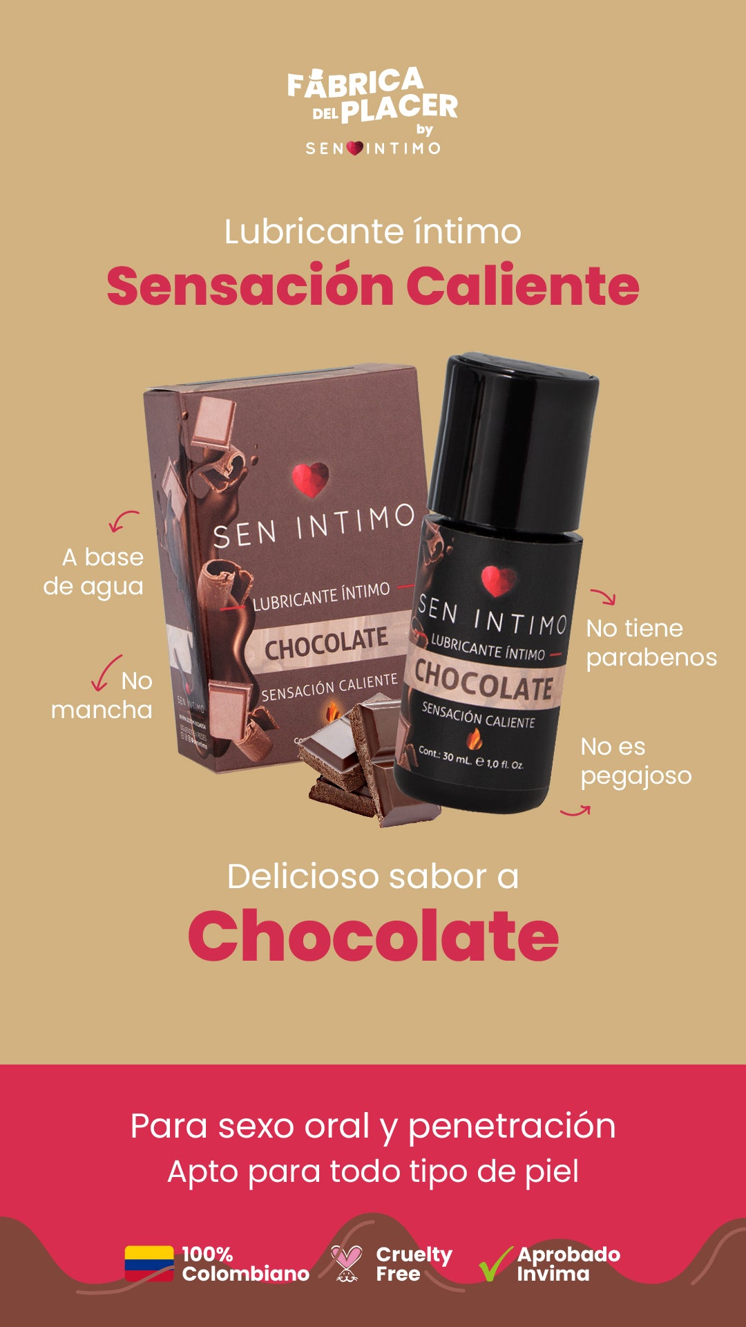 LUBRICANTE CALIENTE CHOCOLATE SEN INTIMO 30 ML