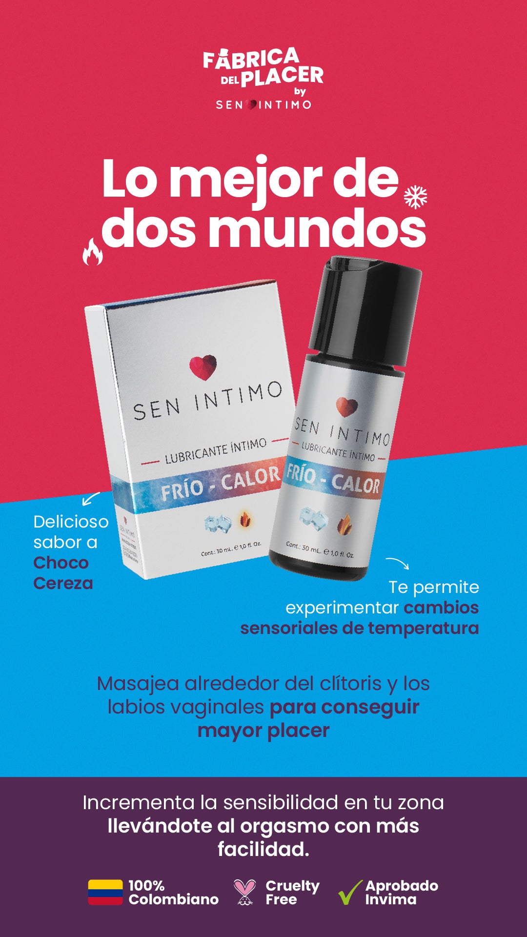 LUBRICANTE INTIMO MULTIORGASMOS FRIO CALOR X 30ML SEN INTIMO
