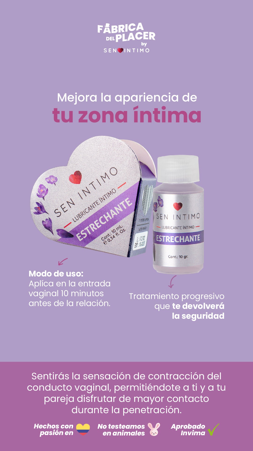 LUBRICANTE INTIMO ESTRECHANTE 10 ML SEN INTIMO