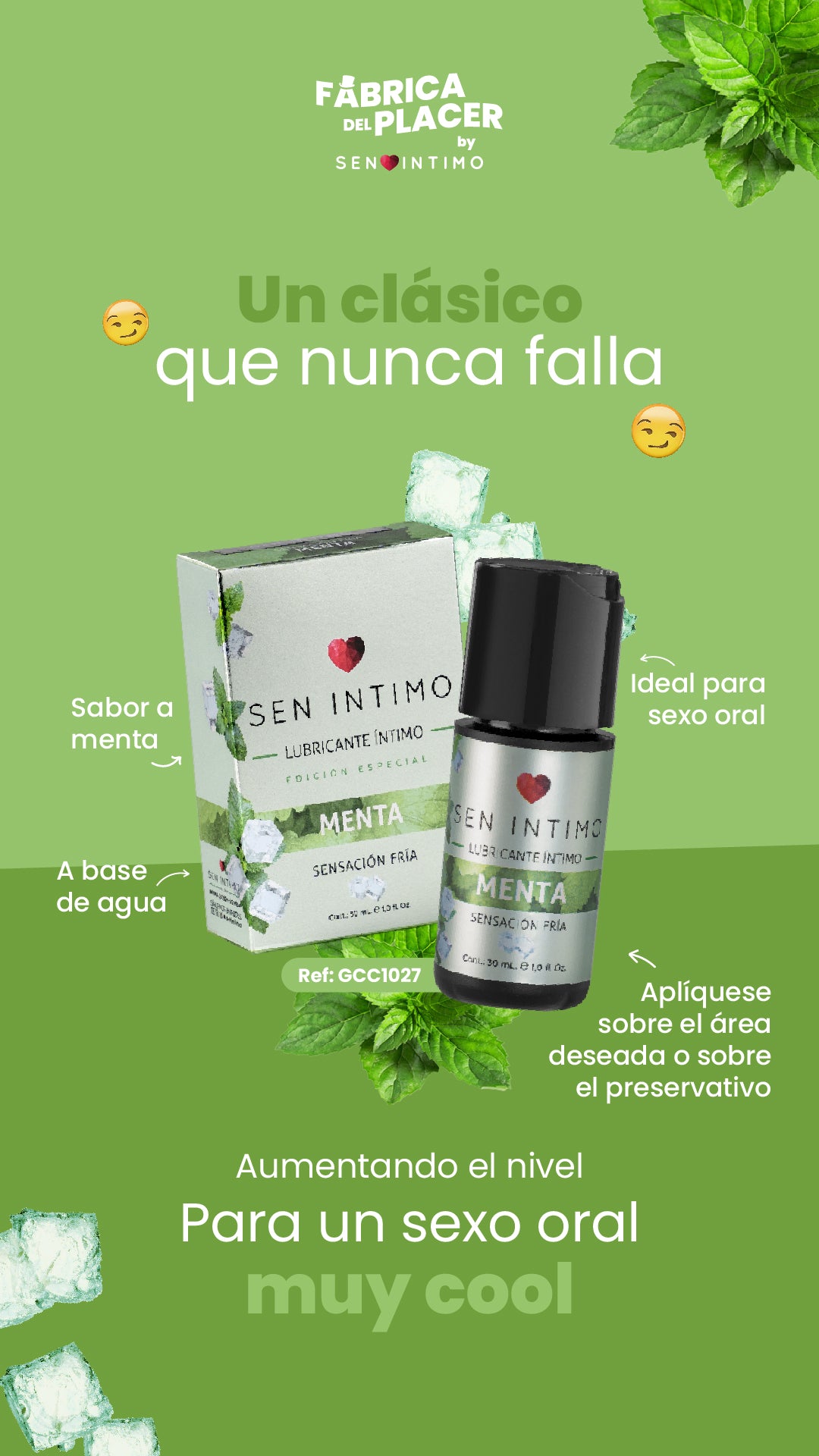 LUBRICANTE INTIMO MENTA SENSASION FRIA 30 ML SEN INTIMO