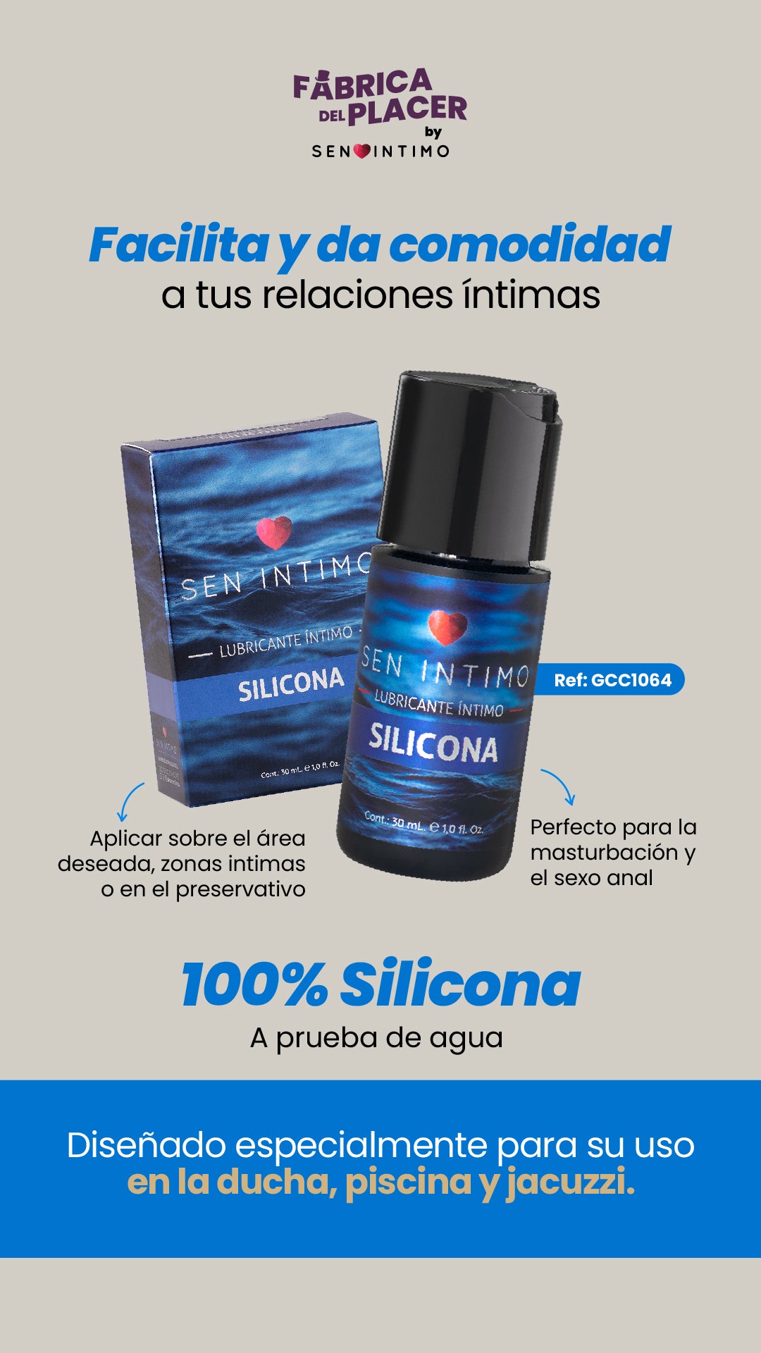 LUBRICANTE INTIMO SILICONA 30 ML SEN INTIMO