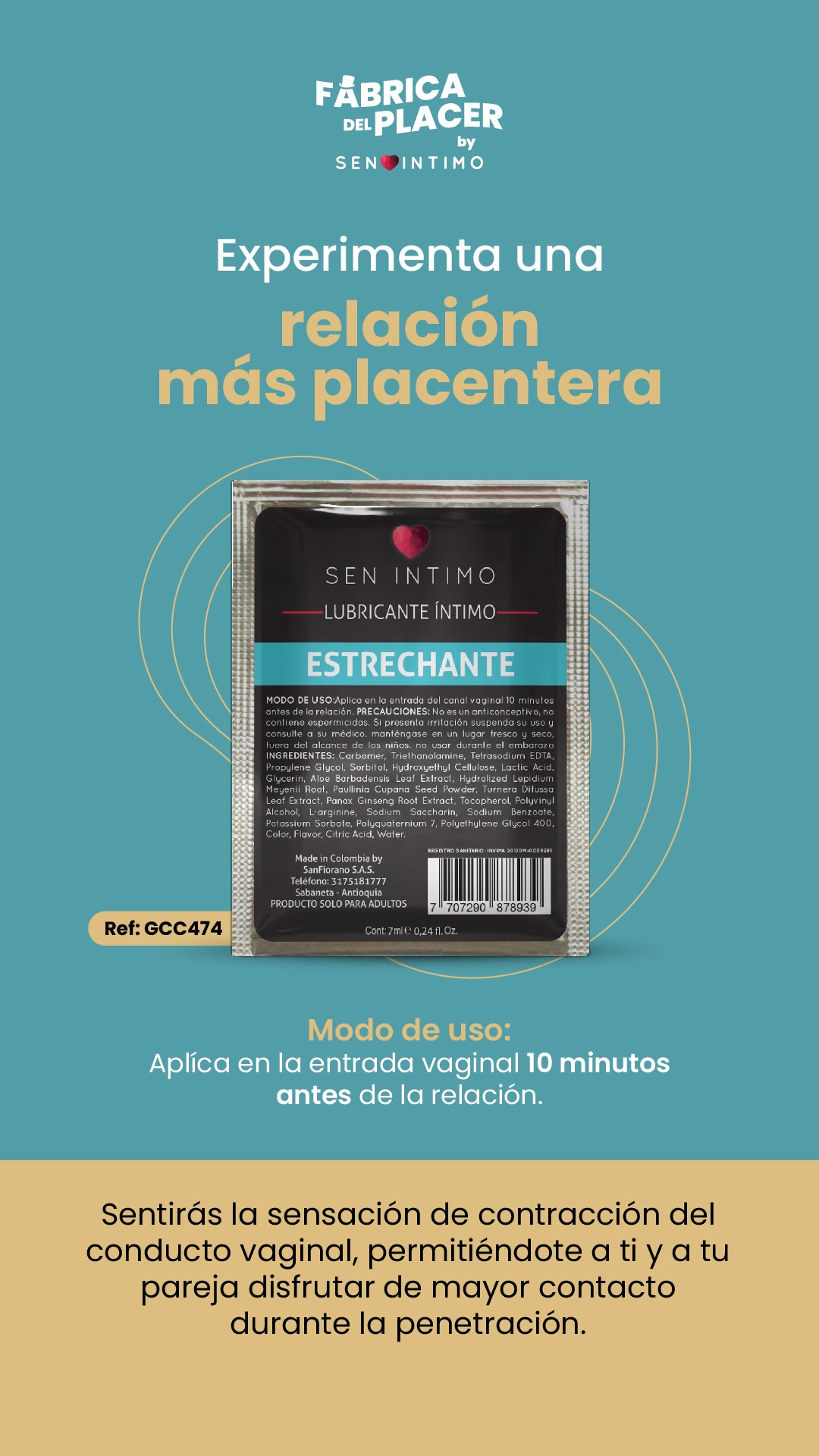 LUBRICANTE INTIMO ESTRECHANTE SACHET 7 ML SEN INTIMO