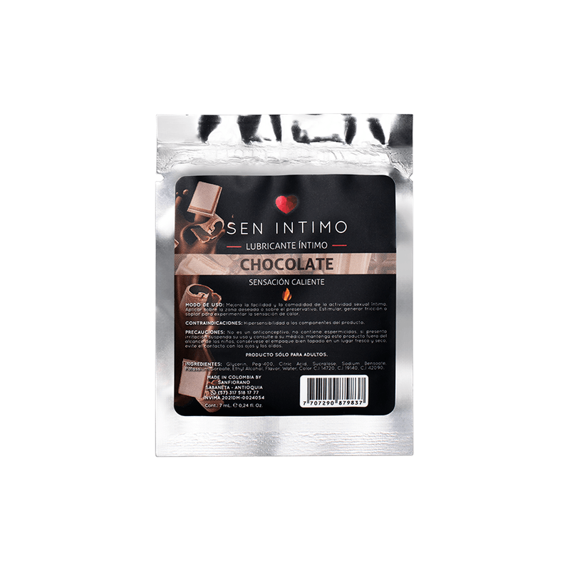 LUBRICANTE INTIMO CHOCOLATE SACHET 7 ML