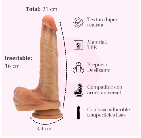 DILDO CONSOLADOR HIPER REALISTA DAVINCI 21 CM