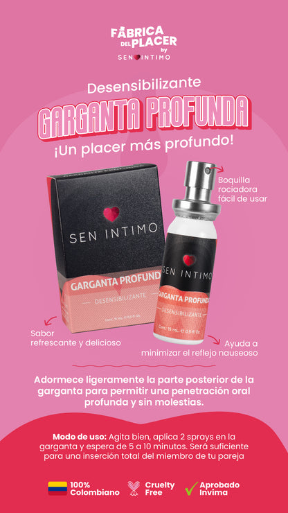 GARGANTA PROFUNDA DESENSIBILIZANTE PARA EL SEXO ORAL 15 ML SEN INTIMO
