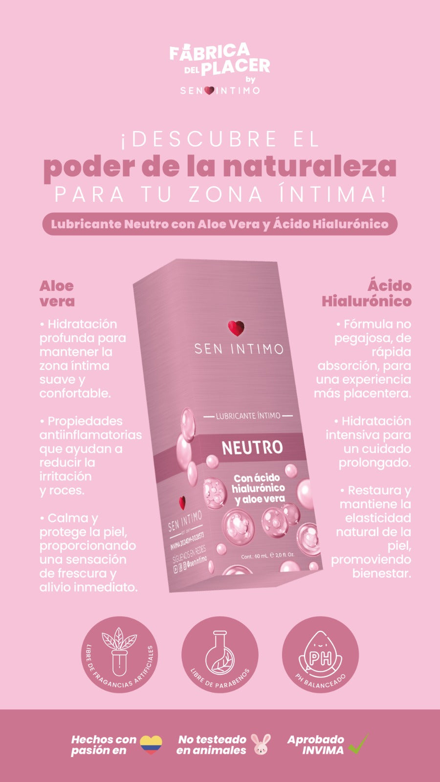 LUBRICANTE INTIMO NEUTRO CON ACIDO HIALURONICO Y ALOE VERA